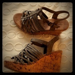 Darling, Taupe, Never Worn Wedge Sandals